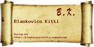 Blaskovics Kitti névjegykártya